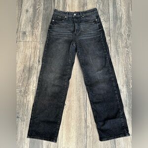 Women’s Gloria Vanderbilt Black High Waisted Straight Wide leg Jeans Size 6